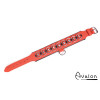 Avalon - WORSHIP - Collar med spisse nagler, ringer og D-ring - Rød og sort