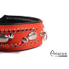 Avalon - QUEST - Collar med spisse nagler og strass - Rød og sort