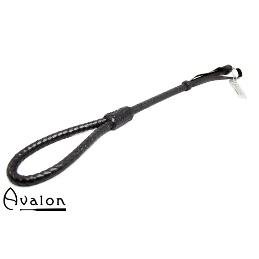 AVALON - BEYOND - Svart Loop Ridepisk i Glatt Lær