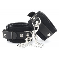 Rimba - Håndcuffs i lær, Sort - Semsket lær