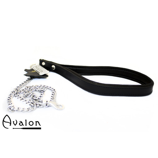 Avalon - COME HERE - Kjettinglenke med Lærhåndtak Svart 