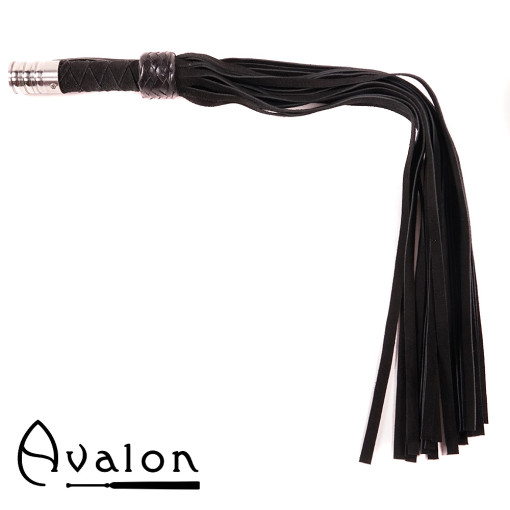 Avalon - ARRAN - Svart Lærflogger med Metall på Håndtaket