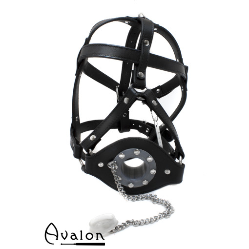 Avalon - PUBLIC - Hodeharness i Lær med Gag og Topp