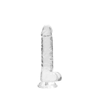 Realrock – Crystal Clear – Realistisk Dildo med Pung – Transparent - 17 cm