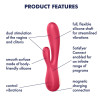 Satisfyer Mono Flex - Rabbitvibrator med app - Red berry 