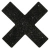 Titty Sticker - Sort Kryss med Glitter