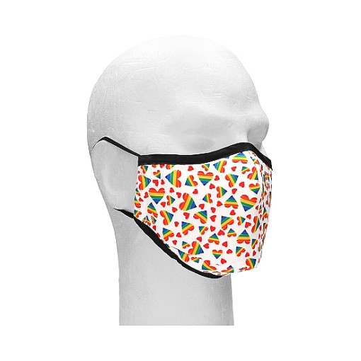 Sexy Masks - 3 lags Tøymunnbind med Pride Hjerter - 1stk