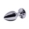 BQS - Buttplug i metall med Krystall - Rosa - Small 