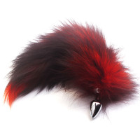 BQS - Buttplug med Sort og Rød Hale - Small