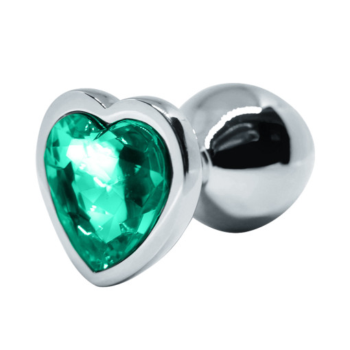 BQS - Buttplug med Hjertekrystall - Grønn - Medium