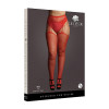 Le Desir - Suspender Pantyhose av netting og rhinestones - Rød - Queen Size - XL til 4XL