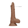 RealRock - Dildo med pung - 7" / 17 cm - Tan