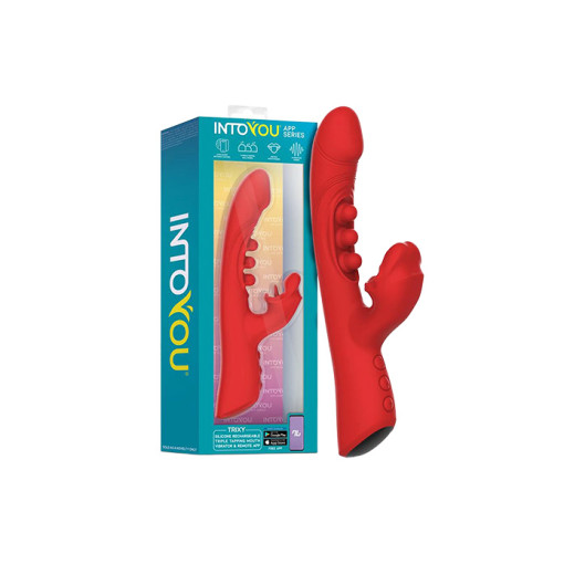 IY – Into You – Trixy - Triple Tapping Rabbitvibrator Med Munn Og APP – Rød IY – Into You – Trixy - Triple Tapping Rabbitvibrator Med Munn Og APP – Rød