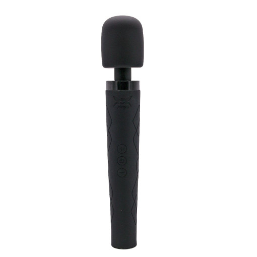 Pixey - Deluxe Black Velvet - Kraftig Oppladbar Massasjestav - Large