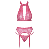 Cottelli Lingerie - Undertøysett med overdel og hofteholder - Rosa