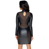 Cottelli Collection - Tettsittende Wetlook Minikjole med ermer