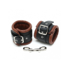 Rimba - Polstrede Fotcuffs i Lær med Lås - Brun og Sort