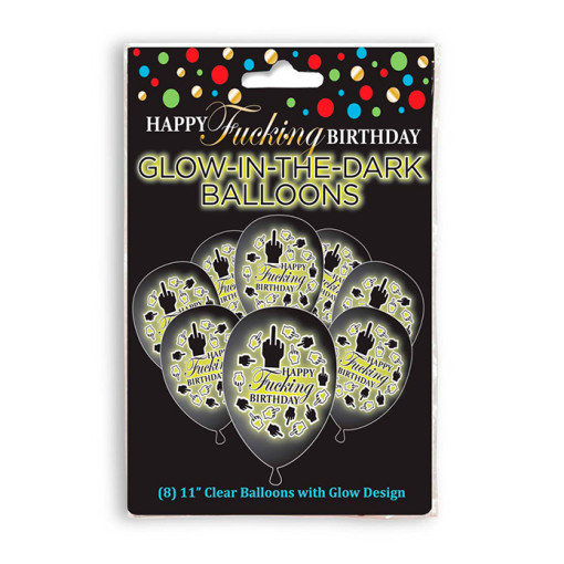Glitterati - Glow In The Dark Ballonger - Happy Fucking Birthday