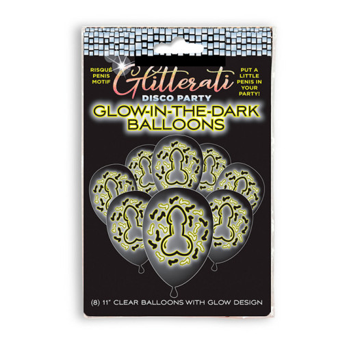 Glitterati - Glow In The Dark Ballonger - Penis motiv Glitterati - Glow In The Dark Ballonger - Penis motiv