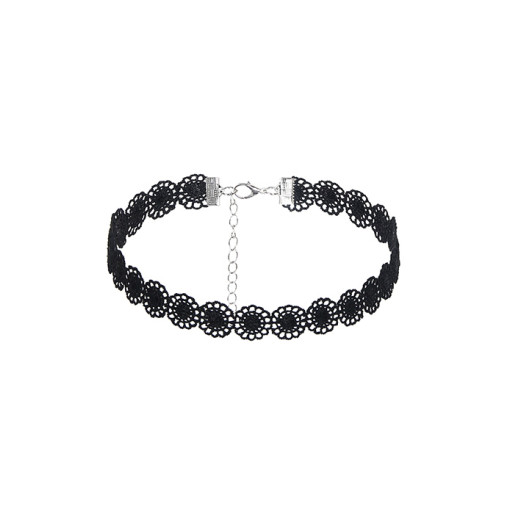 Gnist - Choker med blomsterdetaljer- 01 - Sort Gnist - Choker med blomsterdetaljer- 01 - Sort