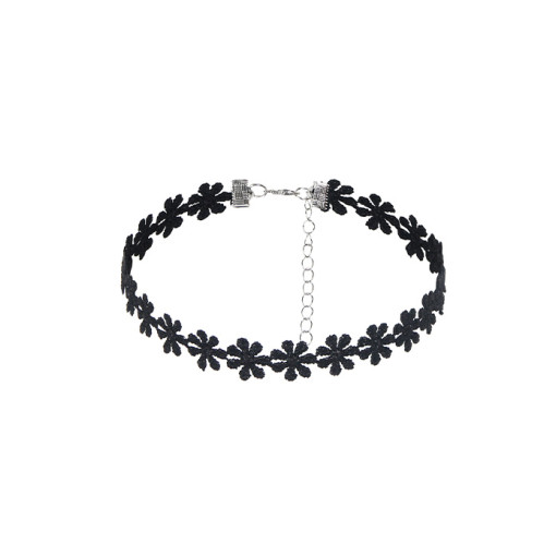 Gnist - Choker med blomsterdetaljer - 02 - Sort Gnist - Choker med blomsterdetaljer - 02 - Sort
