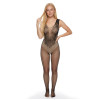 Gnist Undertøy - Netting Catsuit med Blomstermønster – Sort