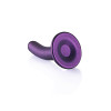 OUCH! - Smooth Silicone - Enkel dildo med sugekopp - Lilla