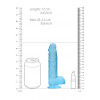 Realrock – Crystal Clear – Realistisk Dildo med Pung – Blå - 15 cm