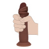 Realrock - Dual density sliding skin - Dildo i silikon - 8"/21cm - Brun