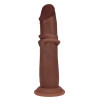 Realrock - Dual density sliding skin - Dildo i silikon - 8"/21cm - Brun