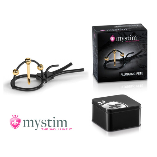 Mystim - Plunging Pete - Corona Strap med gulldilator