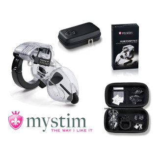 Mystim - Pubic Enemy No2 - Elektro kuklås med penisplugg