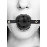 Ouch! Black & White - Ballgag med pustehull - Sort 