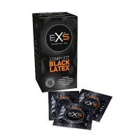 EXS - Black Latex - 12 pk kondomer - Sort  