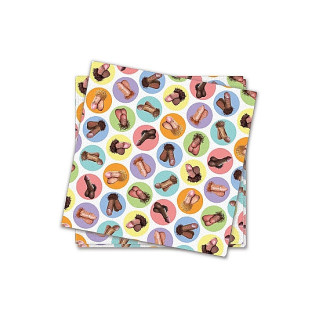 LITTLE GENIE  - Dirty Penis - 8 pk servietter med penis