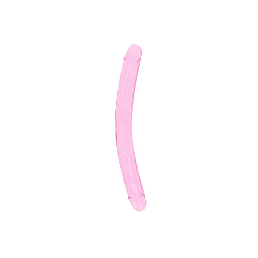 Realrock – Crystal Clear – Realistisk Dobbeldildo – Rosa - 45 cm