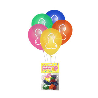 LITTLE GENIE  - Super Fun Penis - Balloons  - 8 pk ballonger - Farger