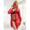 Gnist - Luksuriøs Kimono - Blonder - Rød Gnist - Luksuriøs Kimono - Blonder - Rød