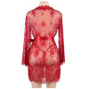 Gnist - Luksuriøs Kimono - Blonder - Rød Gnist - Luksuriøs Kimono - Blonder - Rød
