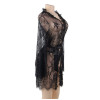 Gnist -  Luksuriøs Kimono - Blonder - Sort