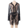 Gnist -  Luksuriøs Kimono - Blonder - Sort