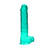 Realrock – Crystal Clear – Realistisk Dildo med Pung – Grønn - 22 cm