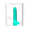 Realrock – Crystal Clear – Realistisk Dildo med Pung – Grønn - 22 cm