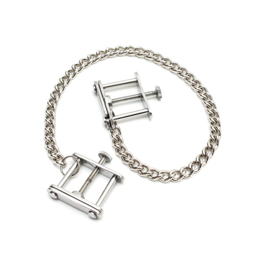 Rimba - Brystklyper med justerbar klemme - med kjetting 